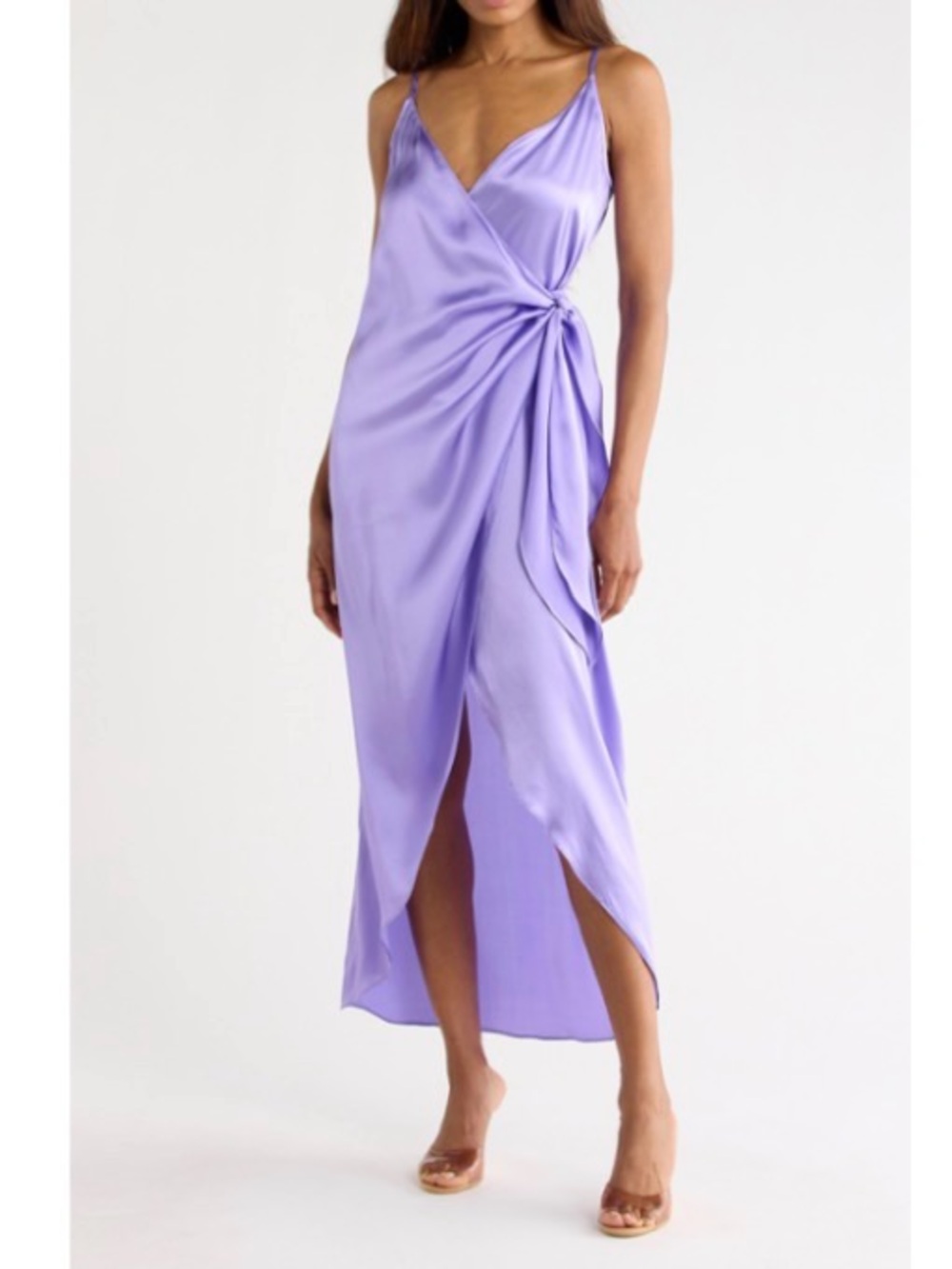 L’Agence Amilia Silk Wrap Maxi Dress in Electric Purple Size 14